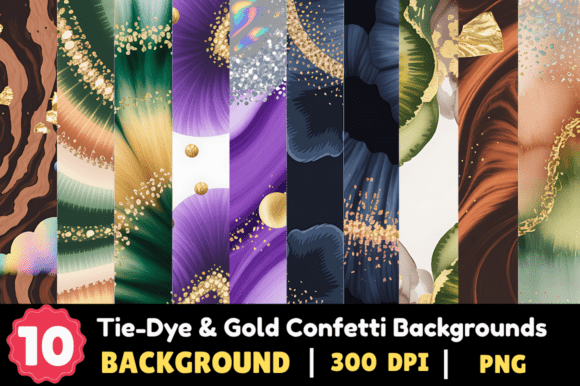 Download Tie-Dye &amp; Gold Confetti Backgrounds - Confetti backgrounds Collection
