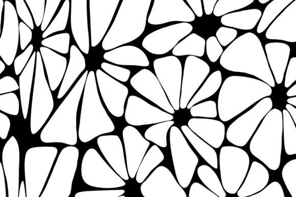 Download Black and White Retro Flower Pattern - Retro Collection