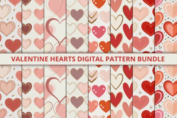 Download Valentine Hearts Digital Pattern Bundle - Premium Bundle