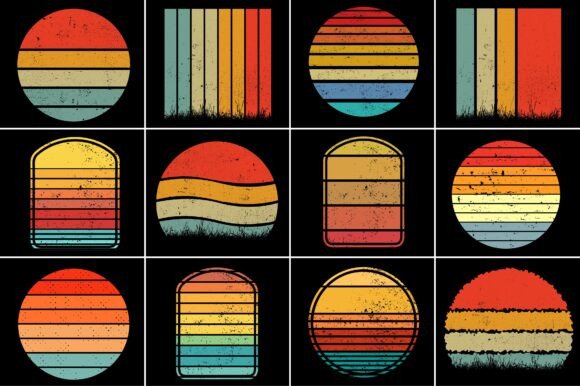 Download Vintage Retro Sunset T-Shirt Background - Retro Collection