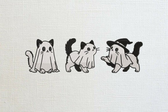 Download Spooky Trio Retro Halloween Cats - Retro Collection