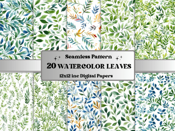 Download Seamless Watercolor Gentle Leaf Pattern - Leaf pattern Collection