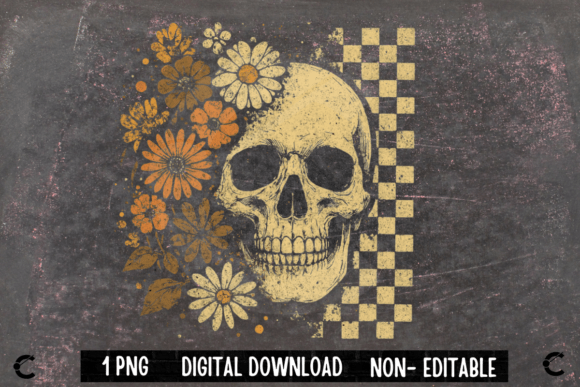 Download Retro Vintage Floral Skull Halloween - Retro Collection