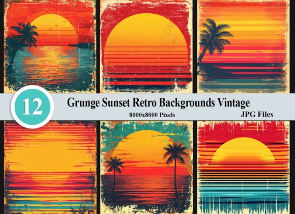 Download Grunge Sunset Retro Backgrounds Vintage - Retro Collection