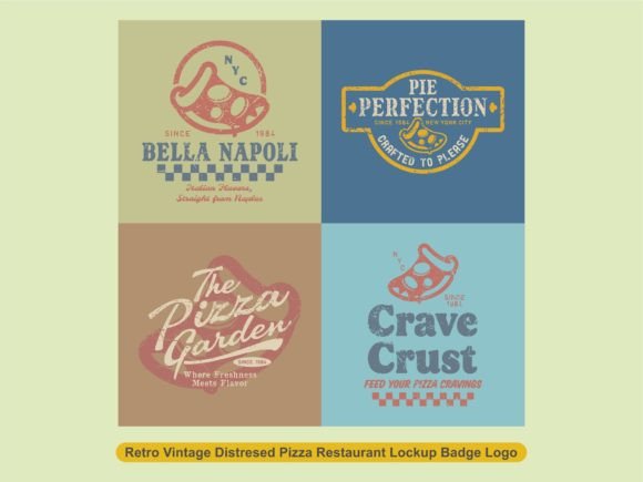Download Retro Vintage Pizza Restaurant Badge - Retro Collection