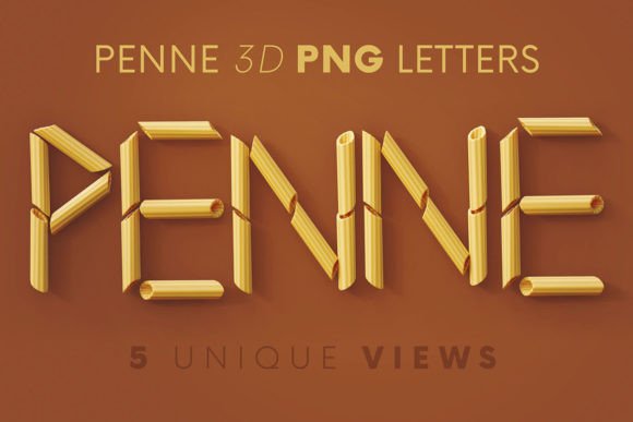 Download Penne 3D Lettering - Penne Collection
