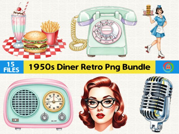 Download Retro Restaurant Clipart Pack 1950s - Retro Collection