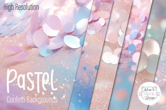 Download Pastel Confetti Backgrounds Bundle - Confetti backgrounds Collection